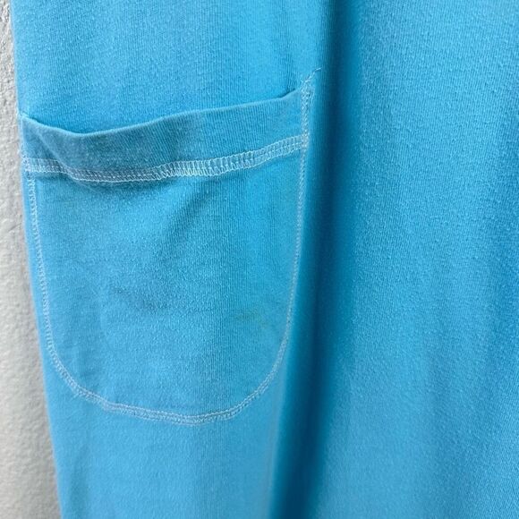 Fresh Produce Women's L Sleeveless Tank Dress Aqua Blue 100% Cotton Casual Basic - Picture 4 of 10